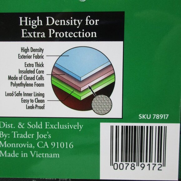 2 x Trader Joe's Mini Insulated Cooler Tote Bag Large Red and Green 1.5 Gallon - Picture 4 of 9